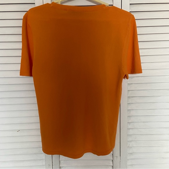 ZARA XL BASIC EXTRAFINE KNIT TOP Orange NWOT - Picture 2 of 4